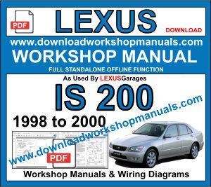 Lexus IS 200 1998 to 2000 Service Repair Workshop Manual
